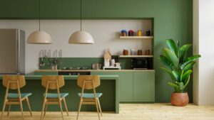 intérieur cuisine verte